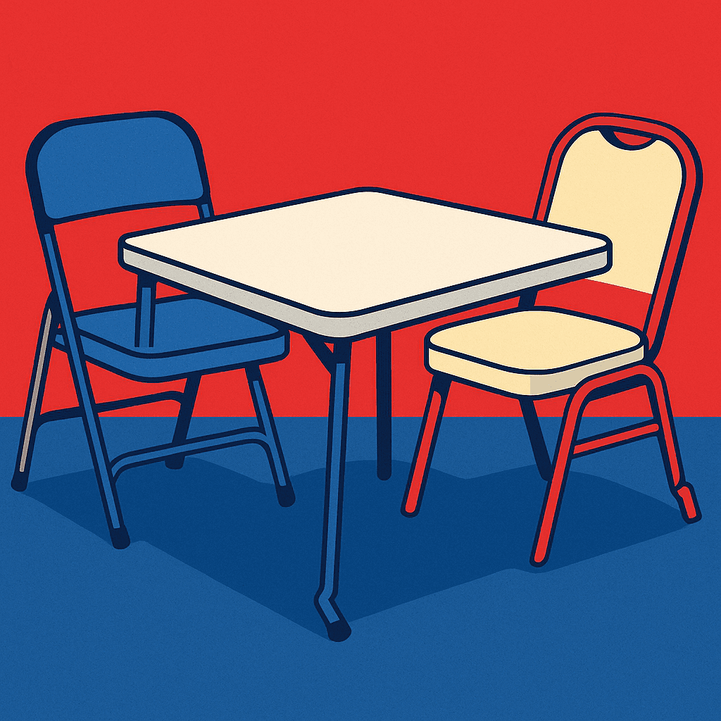 Cheap chairs & tiny tables