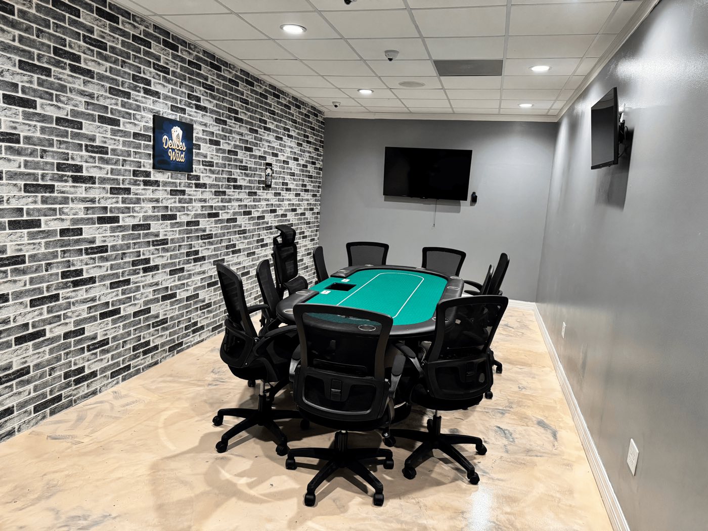 A tournament in progress at Deuces Wild Poker Club